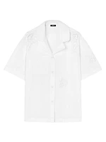 Baroque À Jour Cotton Camp Shirt