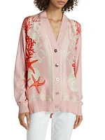 La Vacanza Graphic Wool & Silk-Blend Cardigan