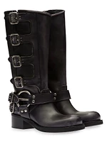 Stivali Variante Fondo 50MM Leather Block-Heel Boots