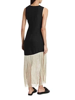 Casablanca Asymmetric Fringe Dress