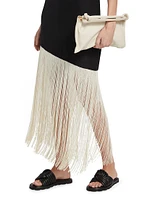 Casablanca Asymmetric Fringe Dress