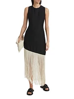 Casablanca Asymmetric Fringe Dress