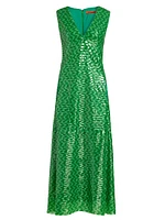 Nori Sequined V-Neck Maxi Dress