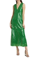 Nori Sequined V-Neck Maxi Dress