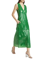 Nori Sequined V-Neck Maxi Dress