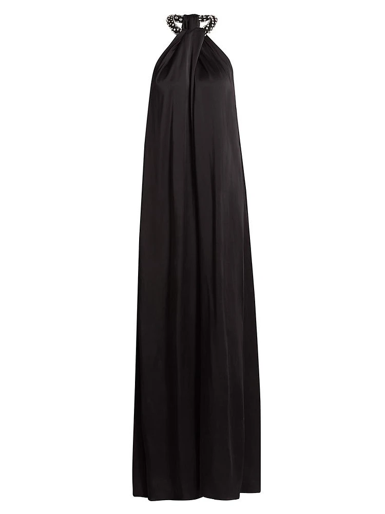 Halterneck Satin Gown