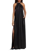 Halterneck Satin Gown