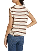 Mica Striped Cotton Muscle Tank