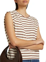 Mica Striped Cotton Muscle Tank