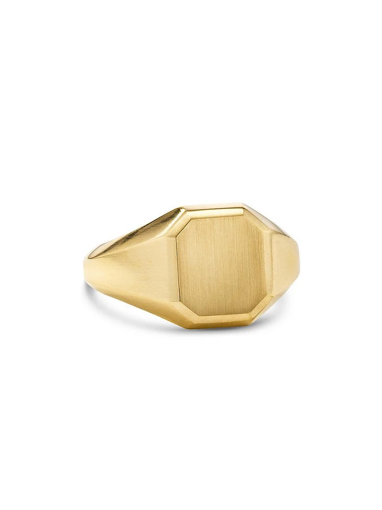 Streamline Signet Ring 18K Yellow Gold, 14mm