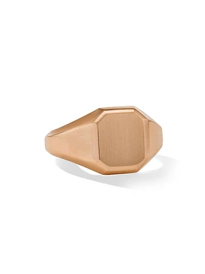 Streamline Signet Ring 18K Rose Gold, 14mm