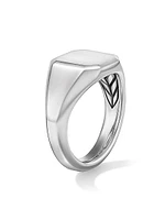 Streamline Signet Ring Sterling Silver, 14mm