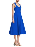 Taffeta Fit & Flare Midi-Dress