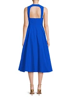 Taffeta Fit & Flare Midi-Dress