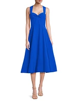 Taffeta Fit & Flare Midi-Dress