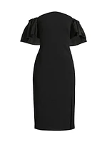 Off-The-Shoulder Sheath Midi-Dress