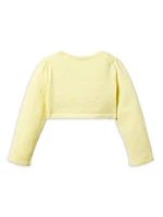 Little Girl's & The Rosette Cropped Cardigan