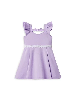 Little Girl's & Lace Trim Ponte Dress