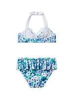 Little Girl's & Girl's Floral Rosette Bikini Swimsuit