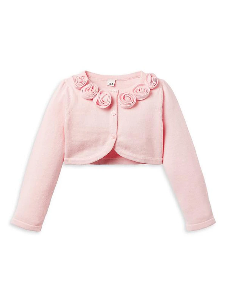 Little Girl's & Girl's The Rosette Cropped Cardigan