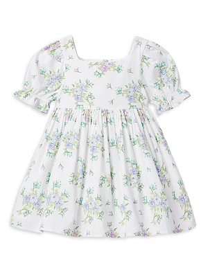 Little Girl's & Floral Print Seersucker Dress