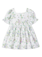 Little Girl's & Floral Print Seersucker Dress