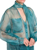 Silk Tie-Neck Blouse