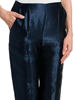 Linen-Silk Tapered Pants