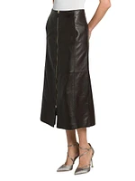 Leather Zip Maxi Skirt