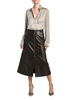 Leather Zip Maxi Skirt