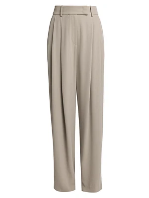 Silk Pleated Trousers