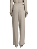 Silk Pleated Trousers