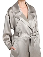 Satin Oversized Trench Coat