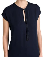 Silk Georgette Keyhole Blouse