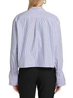 Monica II Striped Crop Shirt