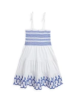 Little Girl's & Girl's Eyelet Embroidered Sundress