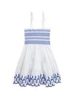 Little Girl's & Girl's Eyelet Embroidered Sundress