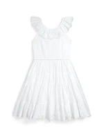 Little Girl's & EyeletVoile Fit-And-Flare Dress