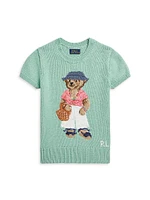 Little Girl's & Polo Bear Short-Sleeve Knit Sweater