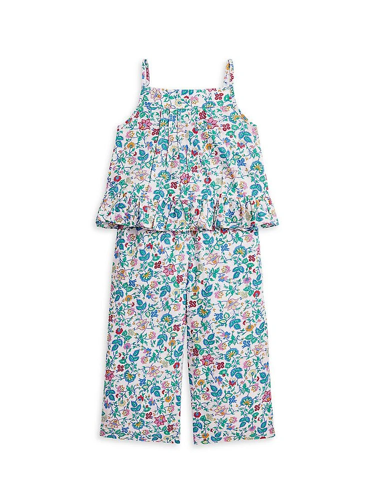 Little Girl's & Floral Cotton Batiste 2-Piece Set