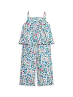 Little Girl's & Floral Cotton Batiste 2-Piece Set