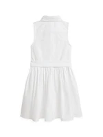 Little Girl's & Classic Oxford Sleeveless Shirtdress