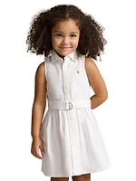 Little Girl's & Classic Oxford Sleeveless Shirtdress