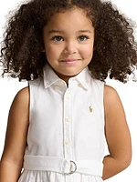 Little Girl's & Classic Oxford Sleeveless Shirtdress