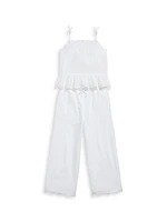 Little Girl's & Eyelet Cotton Top Pants Set