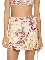 Veranera Luna Florecer Floral Wrap Miniskirt