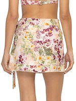 Veranera Luna Florecer Floral Wrap Miniskirt