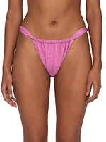 Gaba Metallic High-Cut Bikini Bottom