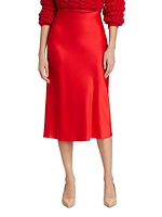 Maeve Satin Midi-Skirt