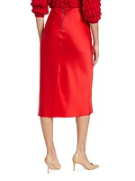 Maeve Satin Midi-Skirt